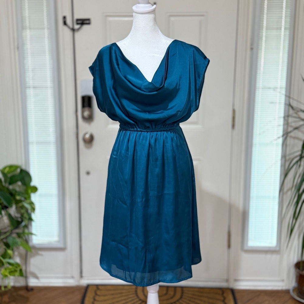Esprit Blue Midi Dress with Cowl Neck